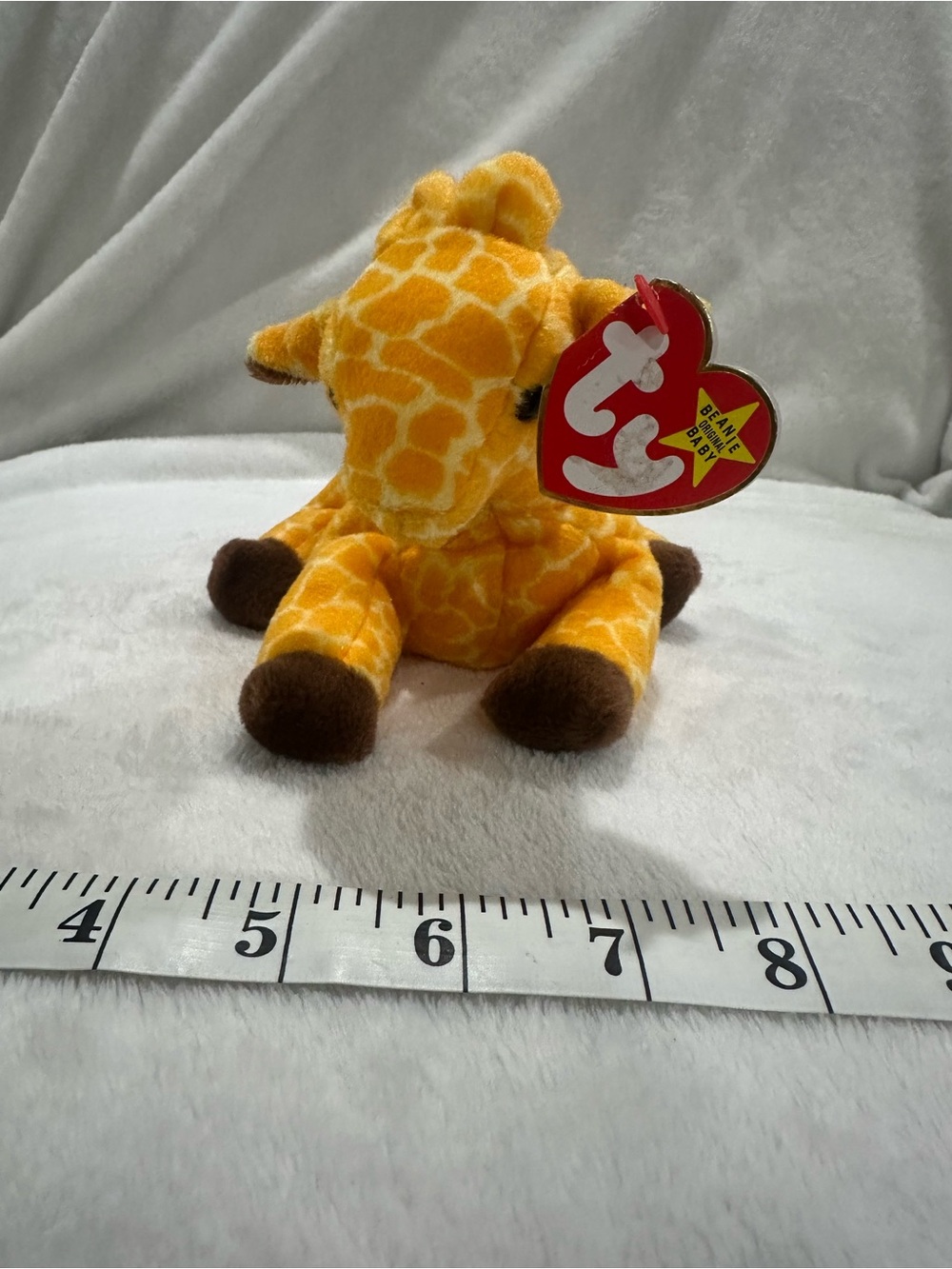 Ty Twigs Yellow Giraffe Beanie Plush with Brown Accents